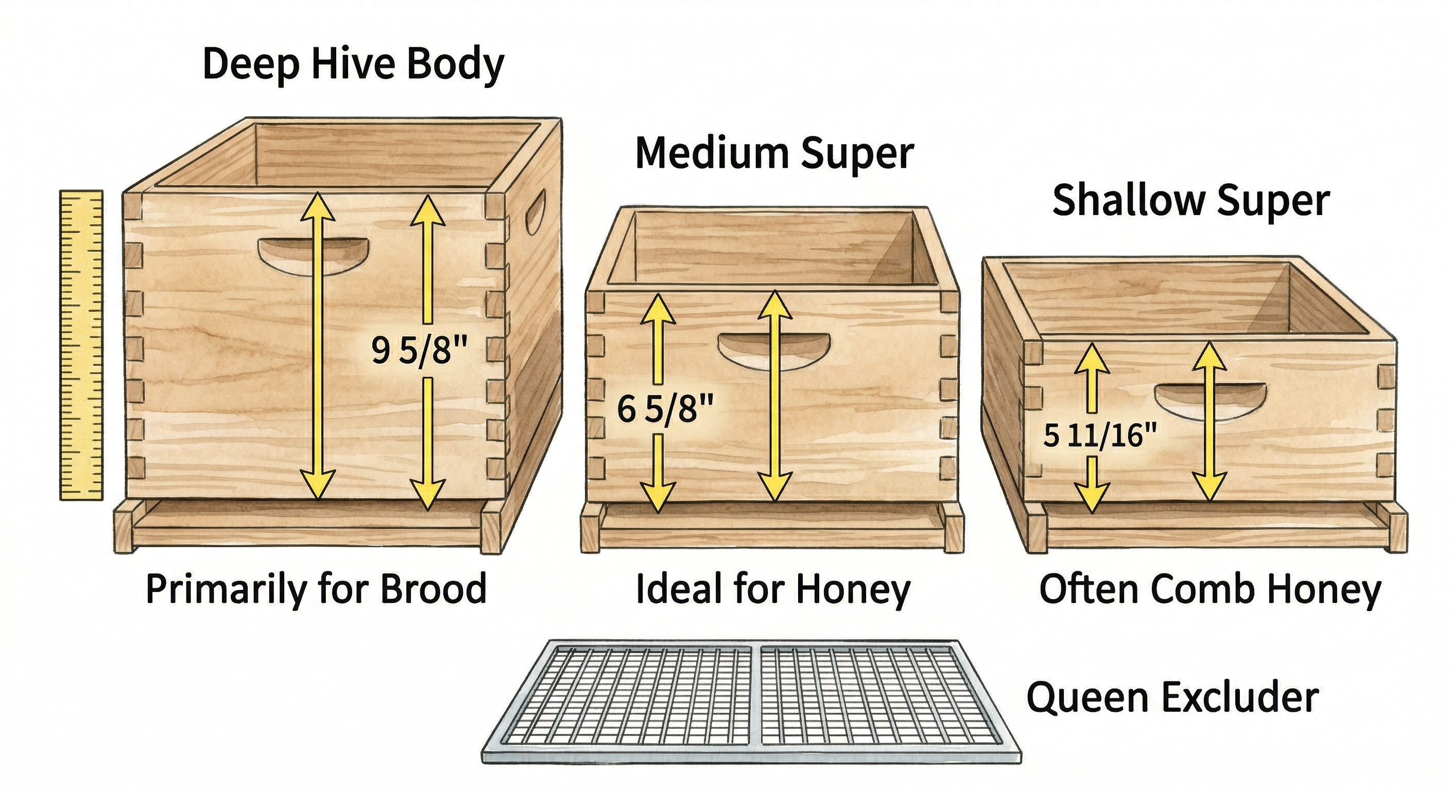 Horizontal Comparison of Hive Body Depths